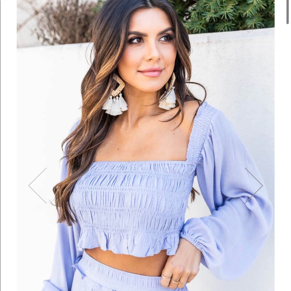 NWT Imagine That Smocked Crop Blouse